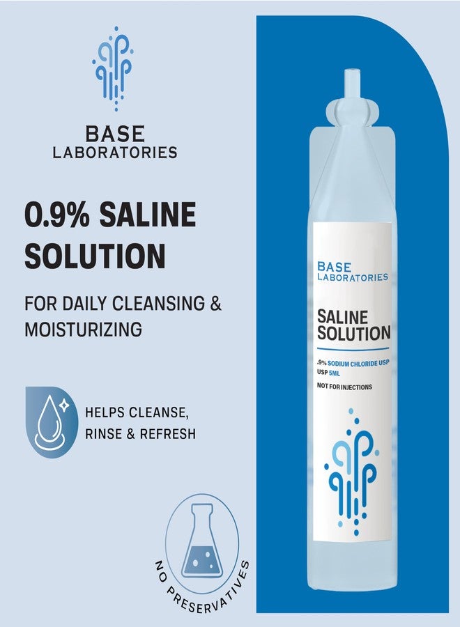 BASE LABORATORIES 0.9% Saline Solution Vials - Versatile 0.9% Sodium Chloride Saline Ampoules - Preservative Free Saline Solution Single use vials - USP Grade 25 Vials x 5ml Count - Image 2
