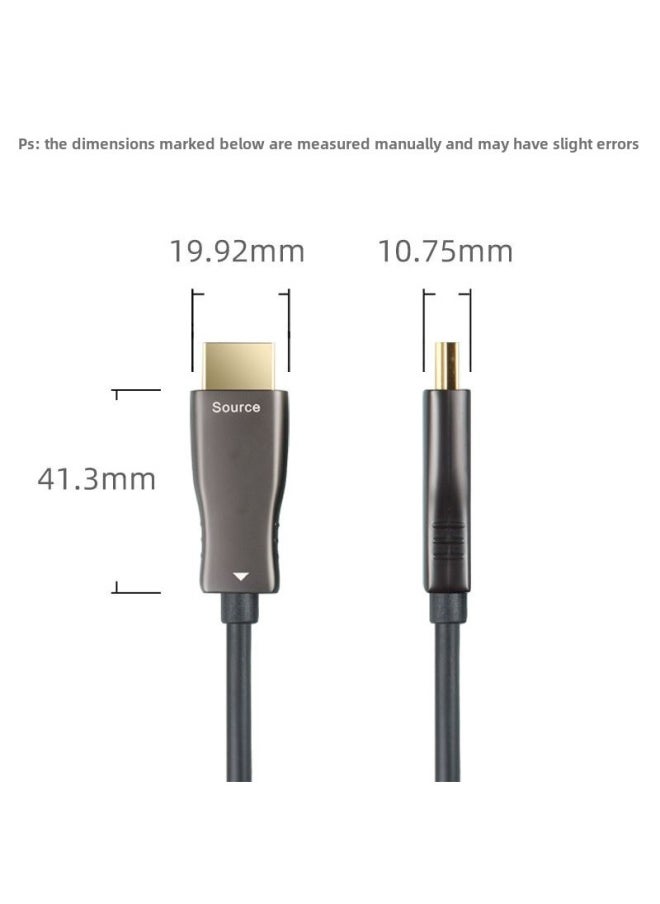 Generic AOC 4K HDMI Fiber Optic Cable High Definition Connection Line For Home Cinema Decoration Project Flexible Routing Tube-Color:Matte 4K Fiber Line-Line Length:25m  - Image 1