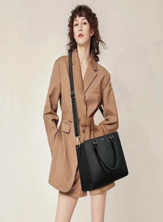 Keyli 3PCS Tote Bag for Women Trendy lightweight crossbody shoulder bags waterproof leather Handbags Satchel for Working, Travel and Shopping Black - Image 4