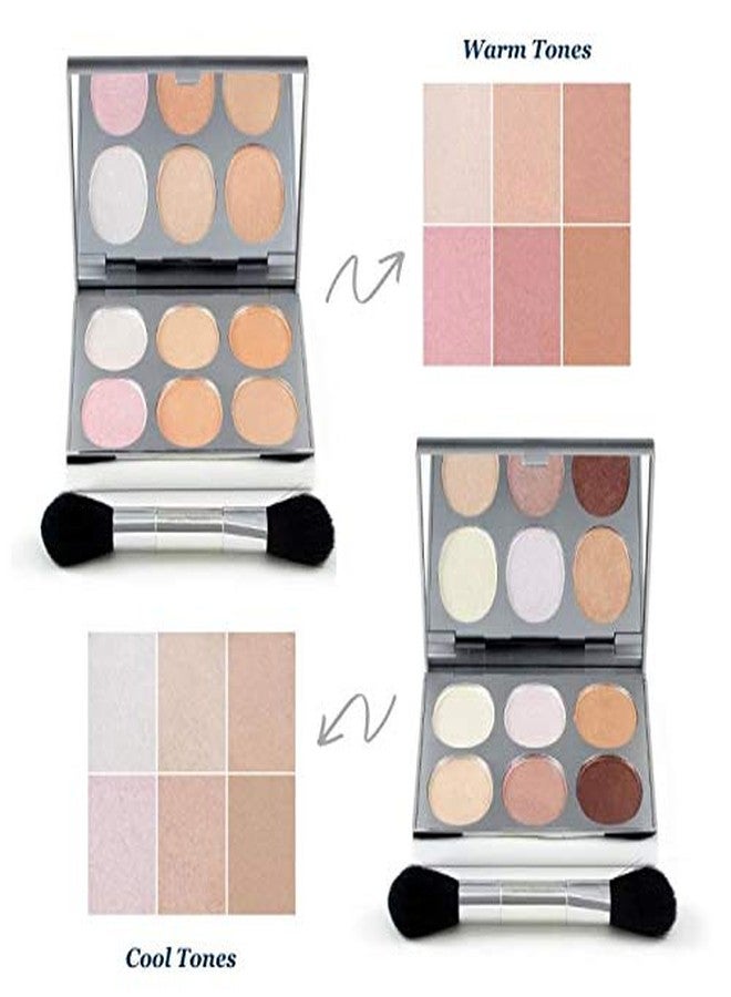 Jerome Alexander New Again by Jerome Alexander Highlighter Palette & Brush, 6 Buildable & Blendable Micronized Powder Highlighting & Contouring Shades (Warm Tones) - Image 4