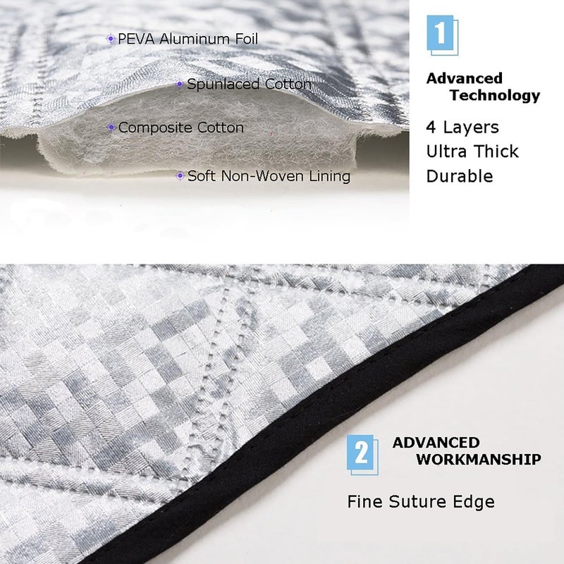 BEEWAY Ultra Thick Sun Protection Car Windscreen Cover - 140 x 90 cm - Image 5