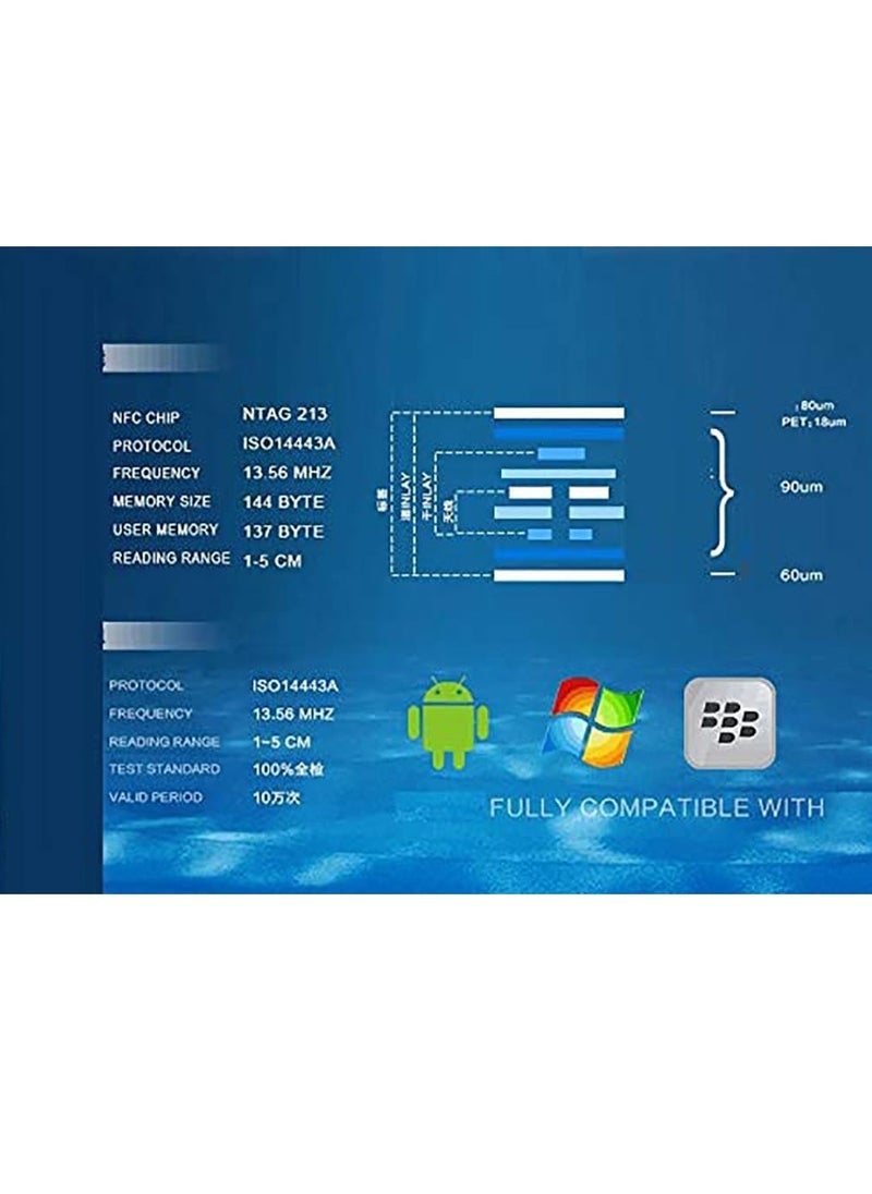 Rubik NFC 213 Tag, Anti Metal Ntag 213 Self-adhesive Stickers Universal Label RFID Key Token Tags Support 13.56mhz RFID and NFC IC (10 Tags)  - Image 3