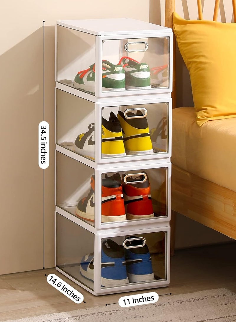 RollsTimi  Space-Saving Shoe Organizer Set 4 Layer Stackable Clear Bins - Image 2