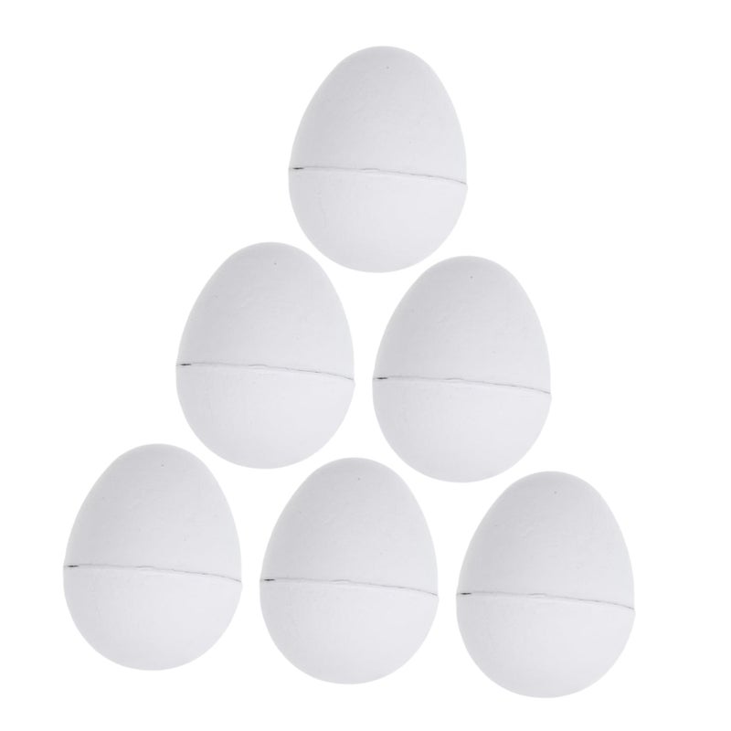 White Unfinished Paper Easter Eggs 6 Pieces For Painting Crafts And Holiday Decorations - Image 2