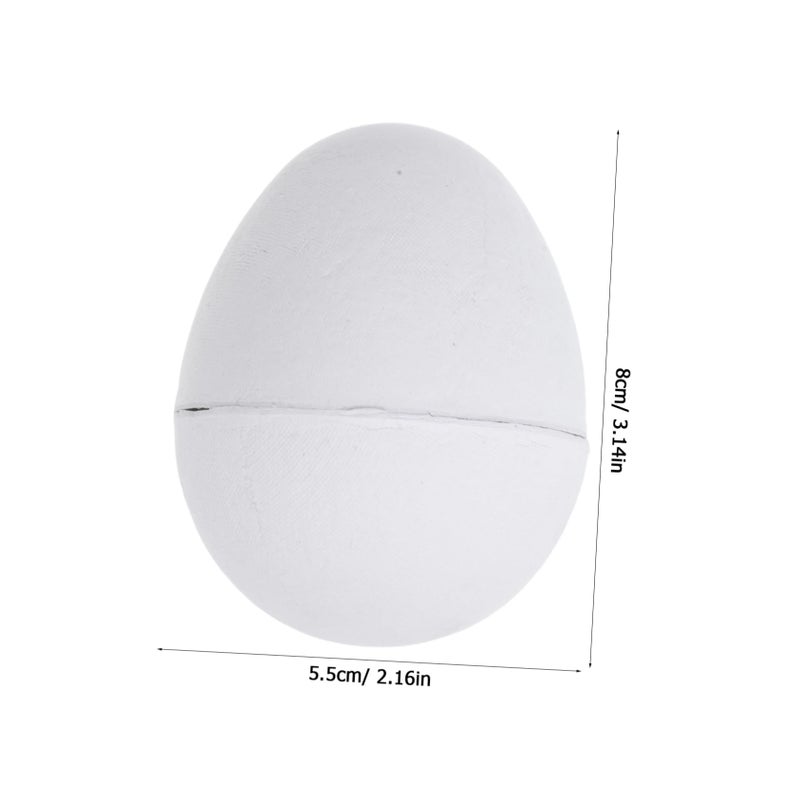 White Unfinished Paper Easter Eggs 6 Pieces For Painting Crafts And Holiday Decorations - Image 3