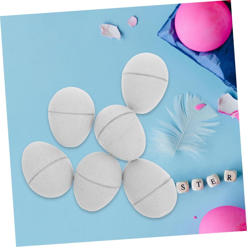White Unfinished Paper Easter Eggs 6 Pieces For Painting Crafts And Holiday Decorations - Image 5