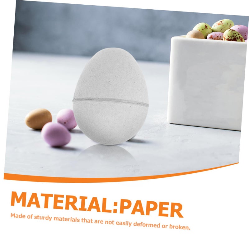 White Unfinished Paper Easter Eggs 6 Pieces For Painting Crafts And Holiday Decorations - Image 4