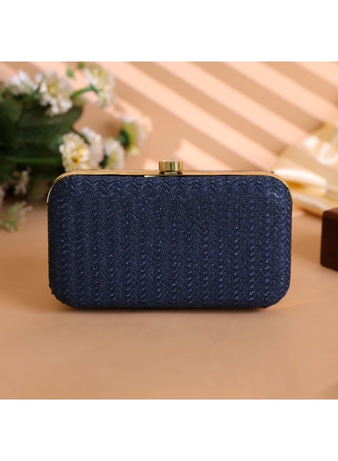 Clutch Purse for Women, Soft & Lightweight Evening Clutch for Weddings, Proms, Cocktail Sparkle Navy - Image 2