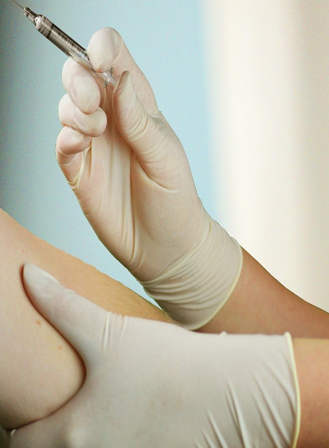 AMMEX Medical Ivory Stretch Synthetic Vinyl Gloves, Box of 100, 4 mil, Size Medium, Latex Free, Powder Free, Disposable, Non-Sterile, VSPF44100-BX - Image 5