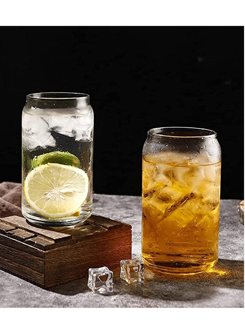 SYOSI 4 Pieces Drinkware Cup Set 390ml Clear Glass Cup Set Clear Glass Cups Mug Cup Iced Coffee Mugs Tea Water Drinkware - Image 2