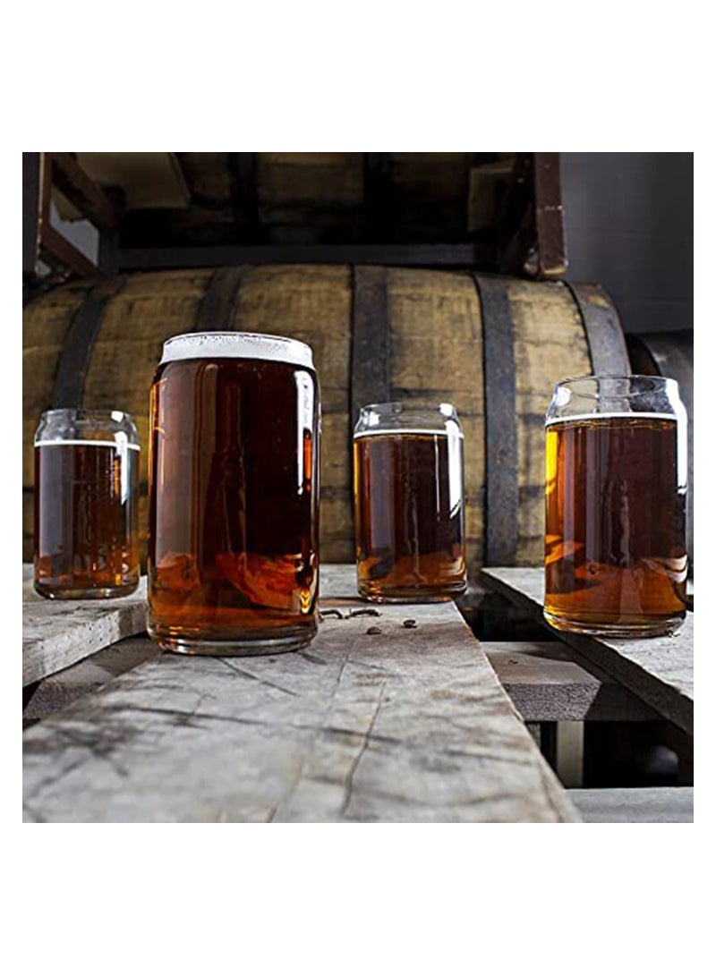 SYOSI 4 Pieces Drinkware Cup Set 390ml Clear Glass Cup Set Clear Glass Cups Mug Cup Iced Coffee Mugs Tea Water Drinkware - Image 5