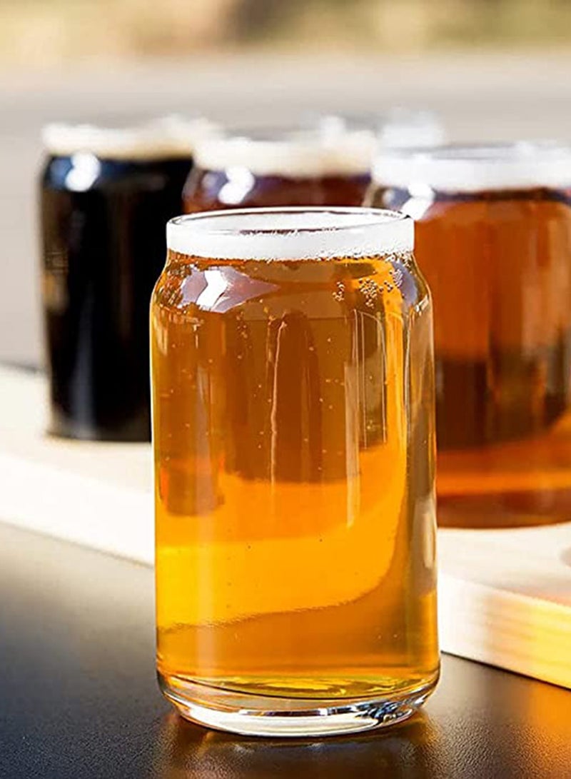 SYOSI 4 Pieces Drinkware Cup Set 390ml Clear Glass Cup Set Clear Glass Cups Mug Cup Iced Coffee Mugs Tea Water Drinkware - Image 4