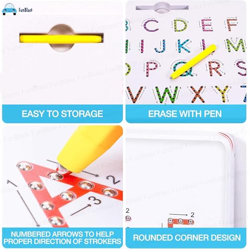 FunBlast Magnetic Beads Doodle Board with Stylus for Kids – Mag Pad for Kids, Alphabet and Number Magnetic Tracing Board, Sketch Pad for Kid - Image 5
