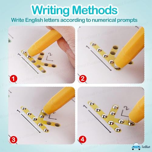 FunBlast Magnetic Beads Doodle Board with Stylus for Kids – Mag Pad for Kids, Alphabet and Number Magnetic Tracing Board, Sketch Pad for Kid - Image 3