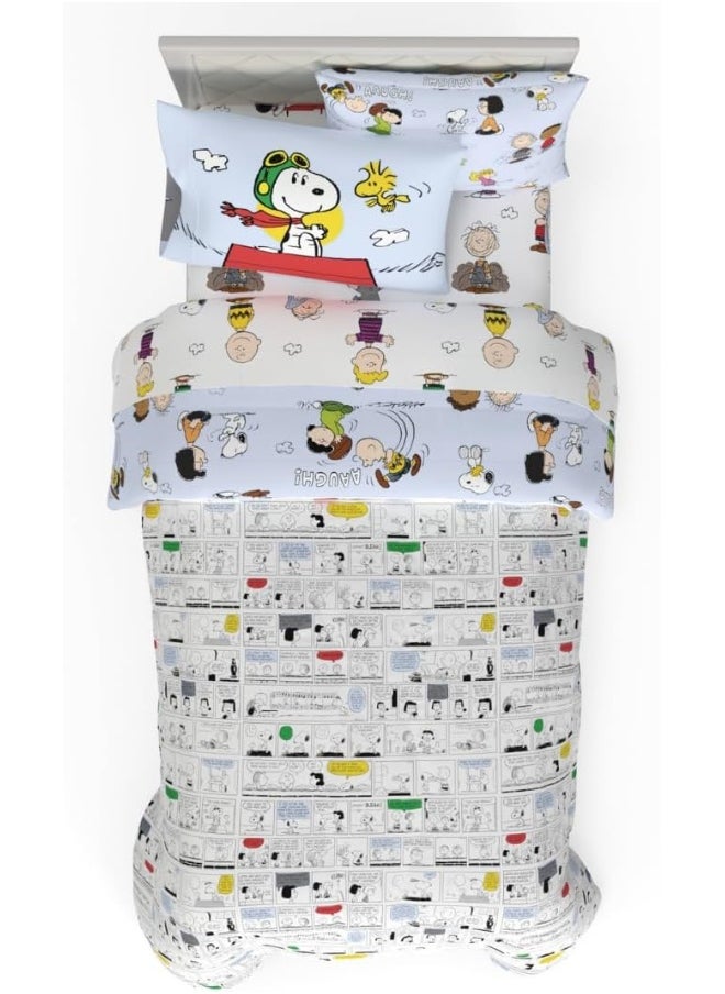 Franco Franco Collectibles Peanuts Multi Character Bedding 5 Piece Super Soft Comforter and Sheet Set with Sham, Twin  - Image 2