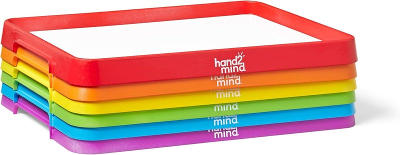 hand2mind hand2mind Magnetic Dry Erase Activity Trays Stackable Trays for Classroom Magnetic Letter Trays White Boards for Kids Science of Reading Classroom Materials Teacher Classroom Supplies - Image 1
