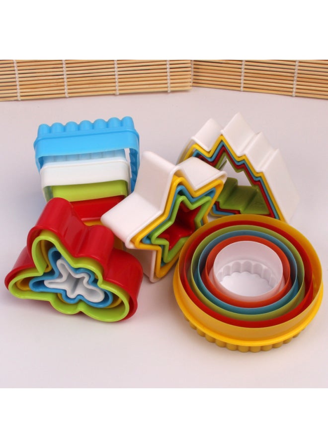 Color Plastic Biscuit Compression Mold Fondant Cake Fruit Cutting Mold Clay Diy Hand Cutting Mold 5 Pieces Set-Specifications:Heart-shaped Color Set Of 5-piece Fruit Cut - Image 4