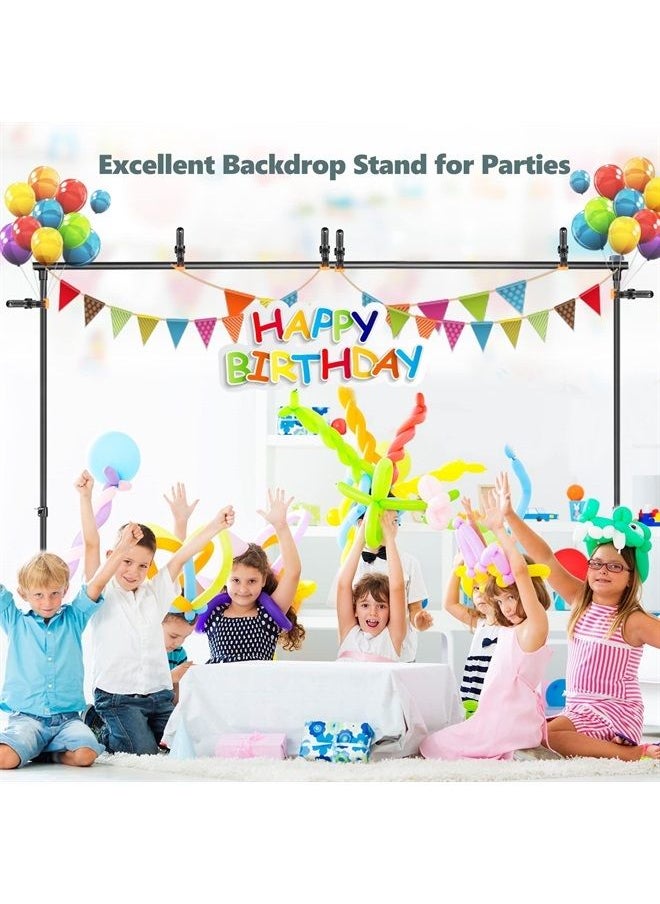 Aureday - Backdrop Stand, 7x10Ft Adjustable Photo Backdrop Stand Kit with 4 Crossbars, 6 Background Clamps, 2 Sandbags, and Carrying Bag for Parties/Wedding/Photography/Festival Decoration - Image 1