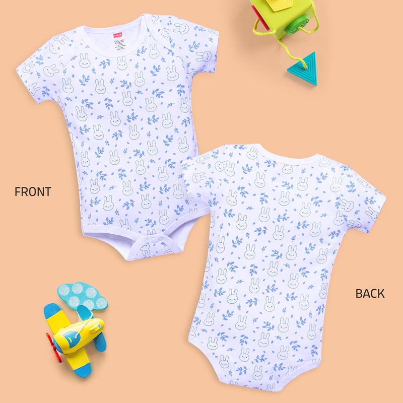 Luvlap Unisex Half Sleeve Romper/Bodysuit Pack of 3 - Multicolor for 9-12 Months - Image 3