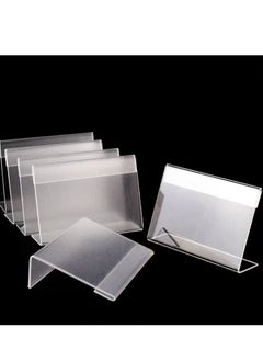 Generic Acrylic Sign Holder Clear Tabletop Plastic Menu Display Slant Back Holders 2.4*3.5 Inches Horizontal Stand for Office Store 5 Pack  - Image 1