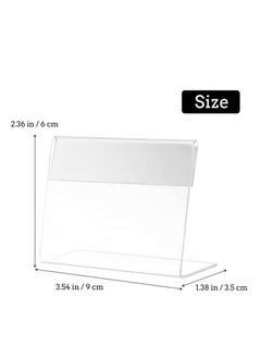 Generic Acrylic Sign Holder Clear Tabletop Plastic Menu Display Slant Back Holders 2.4*3.5 Inches Horizontal Stand for Office Store 5 Pack  - Image 3