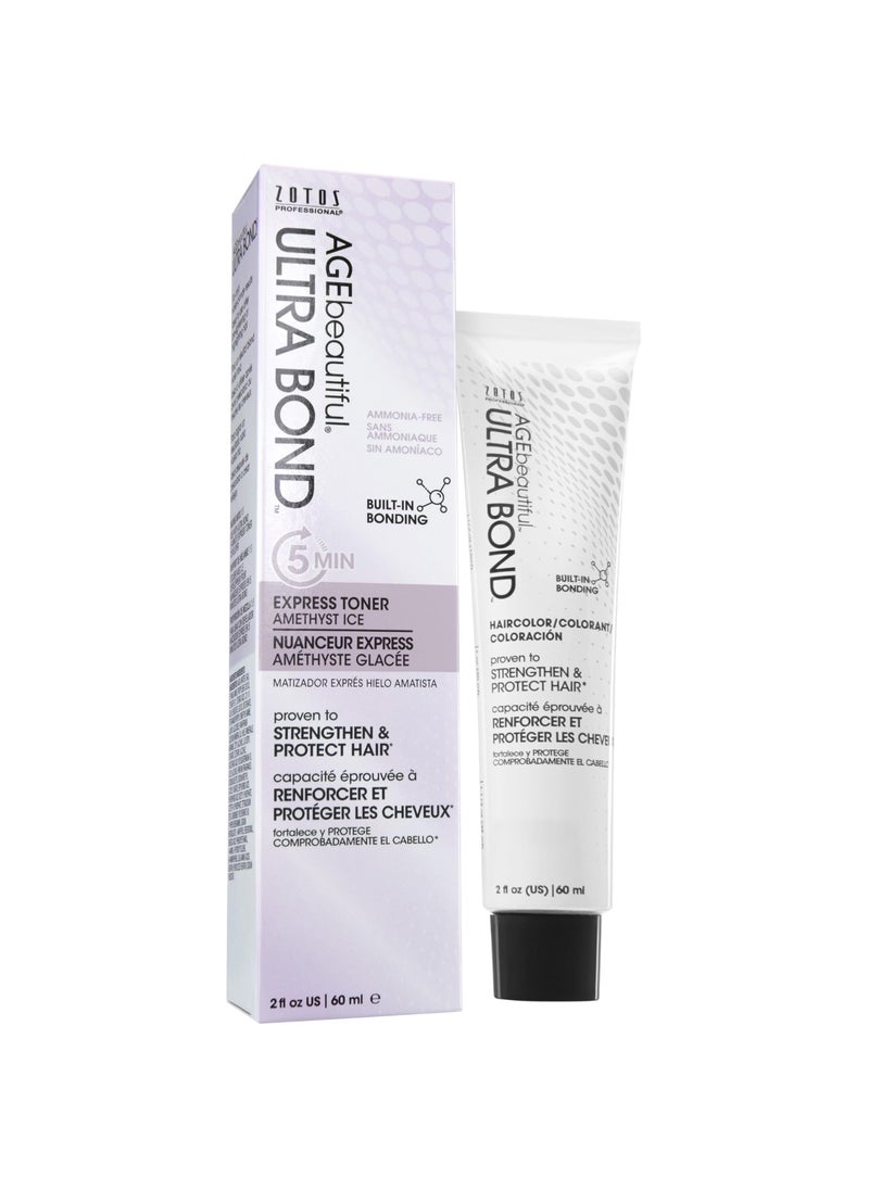 AGE beautiful - ULTRA BOND 5-Minute Express Toner | Strengthens & Protects, 2X Shinier Hair | Builds Bonds w/Arginine | For Cool Violet-Blonde Results | Amethyst Ice | 2 Fl Oz - Image 1