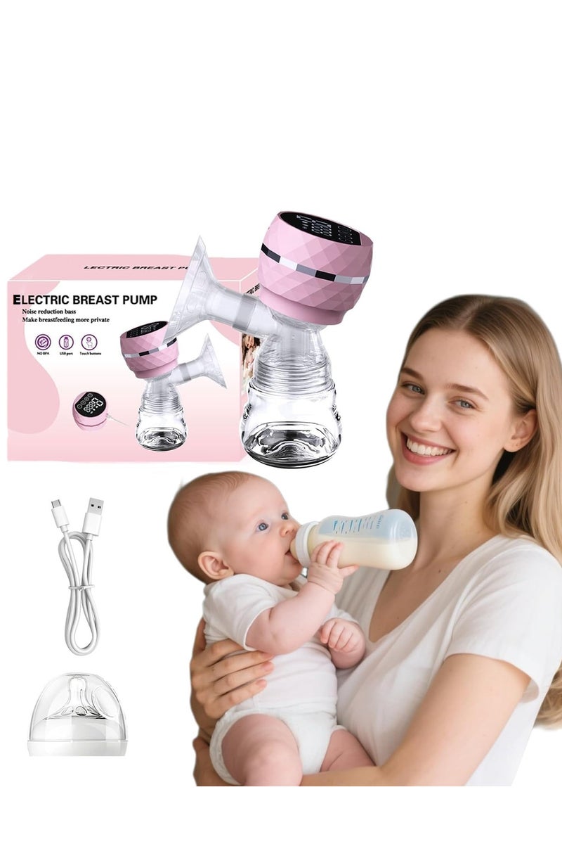 مضخة حليب كهربائية أوتوماتيكية – مضخة ثدي من السيليكون الغذائي مع 3 أوضاع و9 مستويات شفط قوية، محمولة ومريحة للأمهات المرضعات (متعدد الألوان) - Image 1