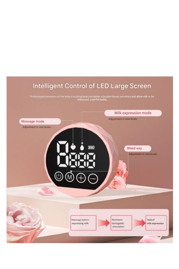 مضخة حليب كهربائية أوتوماتيكية – مضخة ثدي من السيليكون الغذائي مع 3 أوضاع و9 مستويات شفط قوية، محمولة ومريحة للأمهات المرضعات (متعدد الألوان) - Image 3