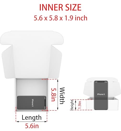 Lmuze Small White Shipping Boxes for Small Business Pack of 256x6x2 inches Cardboard Corrugated Mailer Boxes for Shipping Packaging Craft Gifts Giving Products - Image 3