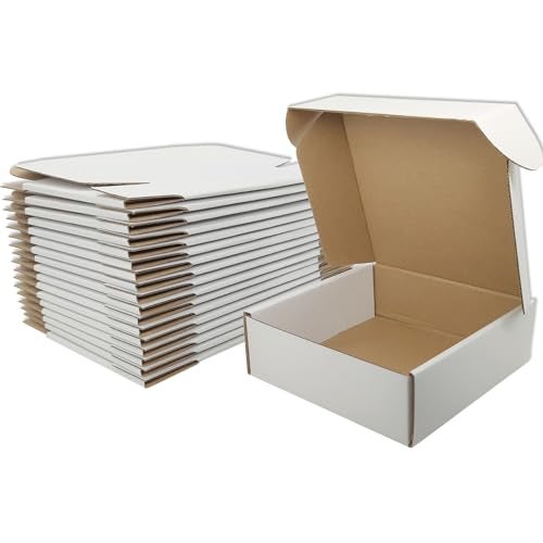 Lmuze Small White Shipping Boxes for Small Business Pack of 256x6x2 inches Cardboard Corrugated Mailer Boxes for Shipping Packaging Craft Gifts Giving Products - Image 1