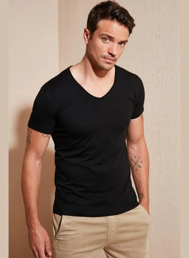 Buratti  Buratti V Neck 100% Cotton T Shirt Men's T SHIRT 54154 for Men | Best Price UAE