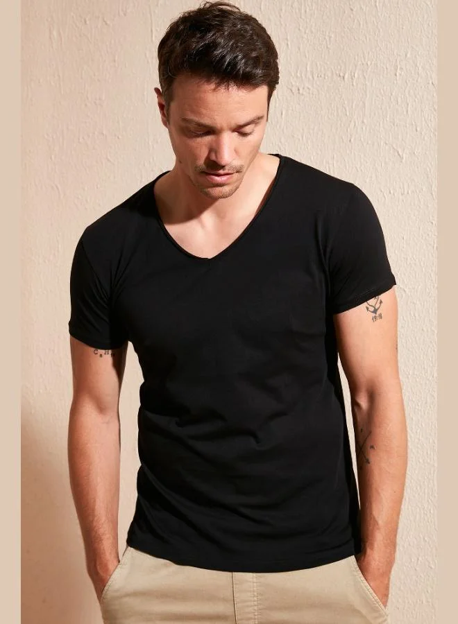 Buratti V Neck 100% Cotton T Shirt Men's T SHIRT 54154