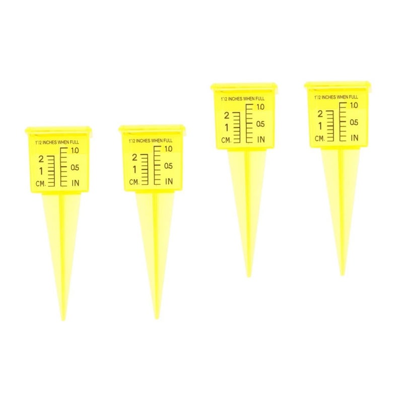 4PCS Rainfall Measuring Cup Sprinkler Gauge 13.4X4.7X4.3CM Black Yellow for Gardens - Image 2