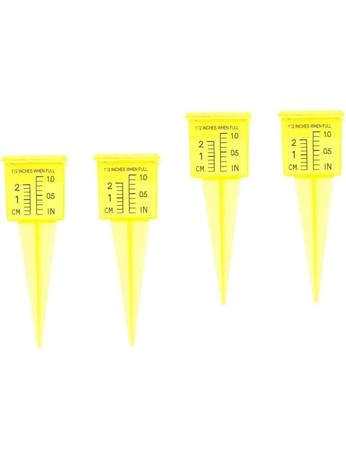4PCS Rainfall Measuring Cup Sprinkler Gauge 13.4X4.7X4.3CM Black Yellow for Gardens - Image 1