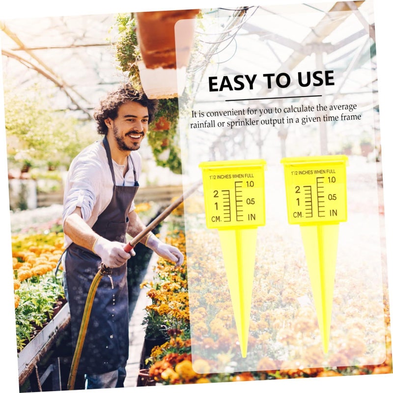 4PCS Rainfall Measuring Cup Sprinkler Gauge 13.4X4.7X4.3CM Black Yellow for Gardens - Image 4