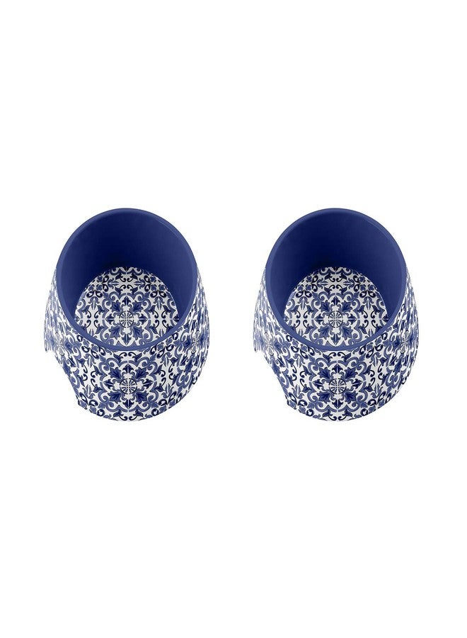 TarHong Canyon Clay Pet Bowl, Medium, Indigo, 7.1 x 2.8, 2.5 Cups, Melamine, Set of 2 - Image 1