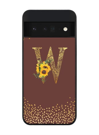 Rugged Black edge case for Google Pixel 6 Pro 5G Slim fit Soft Case Flexible Rubber Edges Anti Drop TPU Gel Thin Cover - Custom Monogram Initial Letter Floral Pattern Alphabet - W (Brown ) - pzsku/Z6EA3F071AF0D4BE6B65DZ/45/_/1665829750/a4272614-b25f-42e9-a2f8-a2ea87be1e97