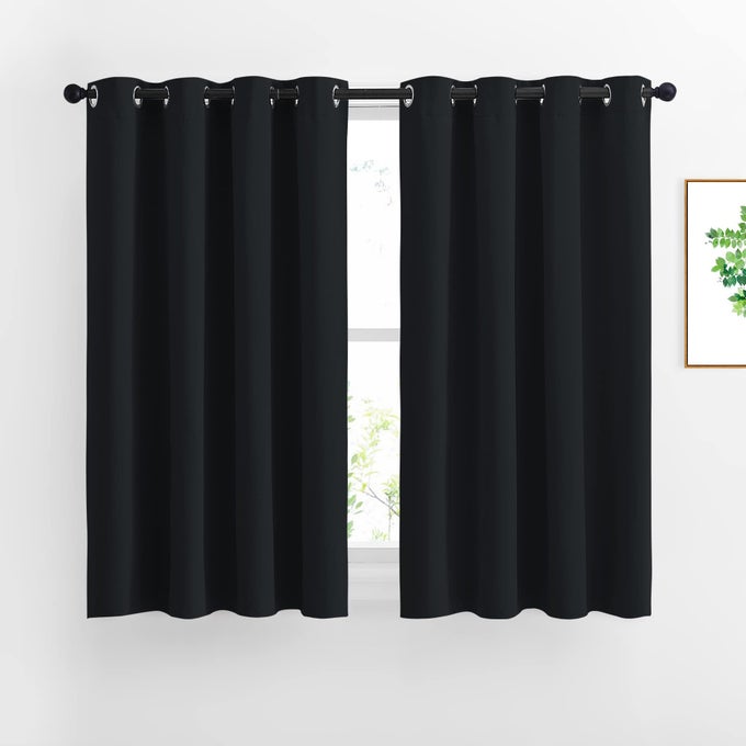 Black Out Curtains for Living Room Easy Care Solid Thermal Insulated Grommet Blackout PanelsDrapes for Bedroom Window 2 Panels 52 inches Wide by 54 inches Long
