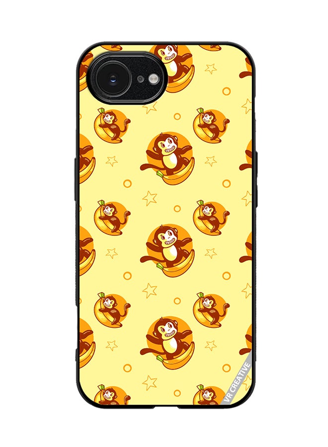 Protective Case Cover For Apple iPhone 16e Banana Monkey Design Multicolour
