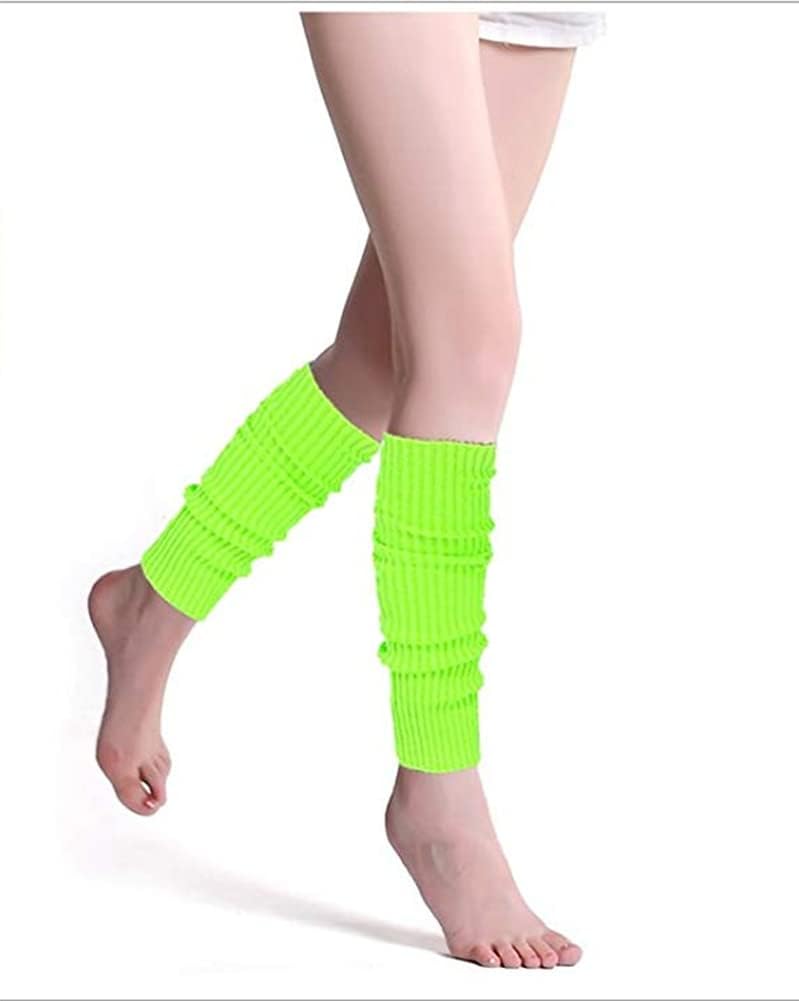 Chung Women Juniors Knitted Leg Warmers 16" Neon Party Dance Sports Fitness Halloween Accessory Pack of 1/2/3 - Image 3