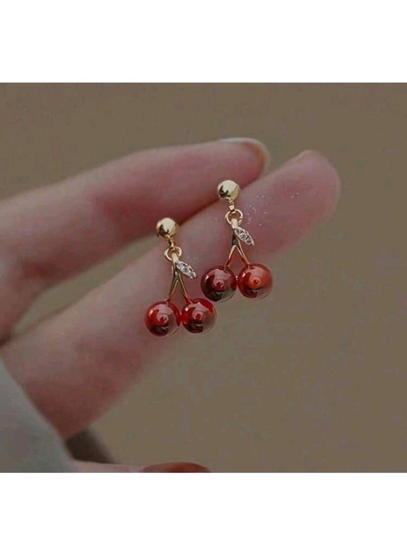 شي إن مجموعة مجوهرات الكرز العتيقة المكونة من 3 قطع: - Image 4