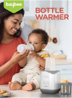 BAYBEE 10 In 1 Baby Bottle Warmer And Sterilizer Electric Baby Food  Water And Milk Heater Defrost With Lcd Temperature Display Smart  Bpa Free Nipple Feeding Bottle Sterilizer Grey  - Image 3