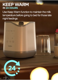 BAYBEE 10 In 1 Baby Bottle Warmer And Sterilizer Electric Baby Food  Water And Milk Heater Defrost With Lcd Temperature Display Smart  Bpa Free Nipple Feeding Bottle Sterilizer Grey  - Image 4