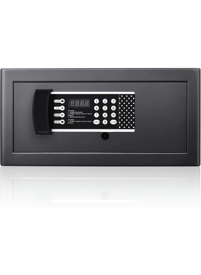 جيجيرو صندوق أمان، صندوق أمان فولاذي وصندوق قفل مع لوحة مفاتيح إلكترونية آمنة، صناديق أمان شديدة التحمل مقاومة للحريق للاستخدام المنزلي، خزانة داخلية قابلة للإزالة ورف، صندوق أمان رقمي مضاد للسرقة - Image 1