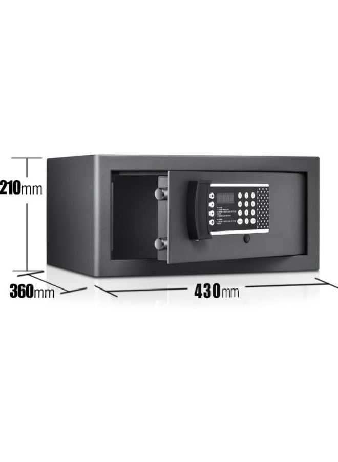 جيجيرو صندوق أمان، صندوق أمان فولاذي وصندوق قفل مع لوحة مفاتيح إلكترونية آمنة، صناديق أمان شديدة التحمل مقاومة للحريق للاستخدام المنزلي، خزانة داخلية قابلة للإزالة ورف، صندوق أمان رقمي مضاد للسرقة - Image 2
