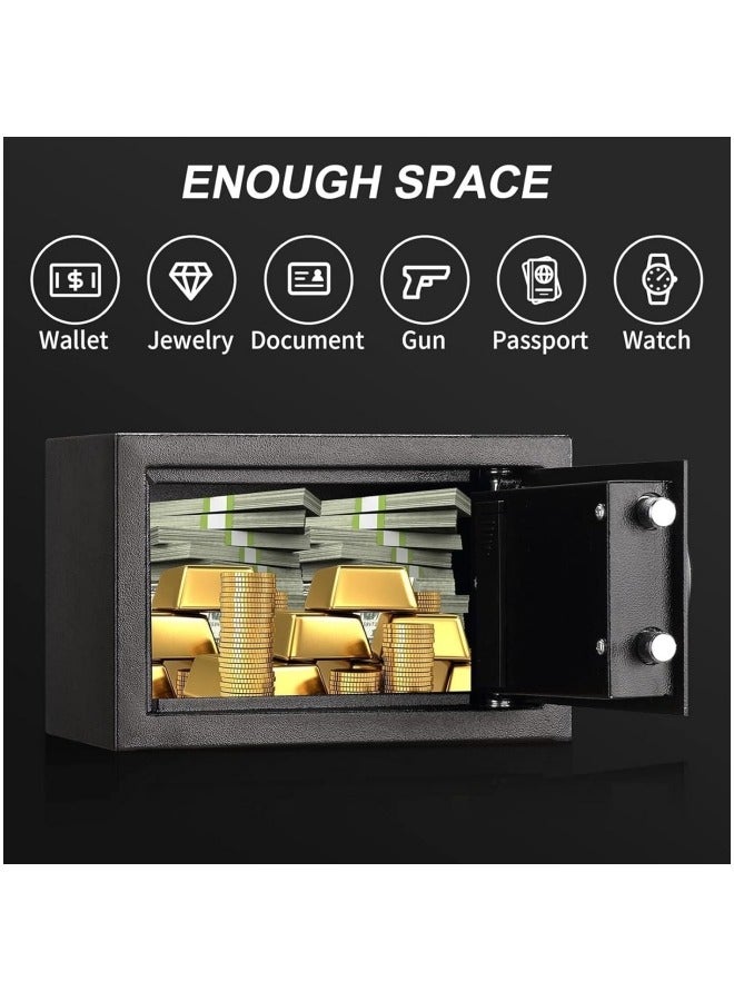 جيجيرو صندوق أمان، صندوق أمان فولاذي وصندوق قفل مع لوحة مفاتيح إلكترونية آمنة، صناديق أمان شديدة التحمل مقاومة للحريق للاستخدام المنزلي، خزانة داخلية قابلة للإزالة ورف، صندوق أمان رقمي مضاد للسرقة - Image 5