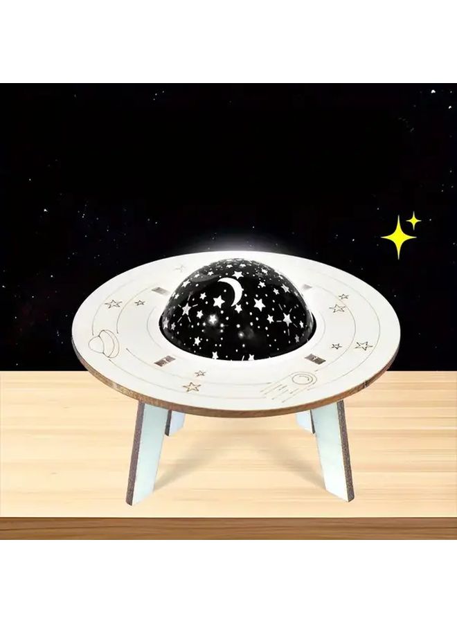 XKD Building Blocks Spaceship Model DIY Science Experiment Kit With Starry Sky Light - Image 1