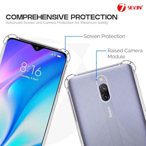 7-Seven 7SEVEN® Back Cover for Redmi 8A | 8A Dual | 8A Pro Transparent Mobile Back Case Shock Proof Design Camera Edges Protection Crystal Clear Phone Case Silicon Soft TPU and Flexible Bumper Phone Cover - Image 3