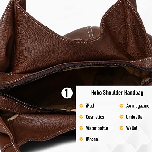 Fostelo Women's Dale Satchel Tote Handbag for Women | Ladies Purse | Stylish Shoulder Bag | Gift For Women | Brown - Image 5