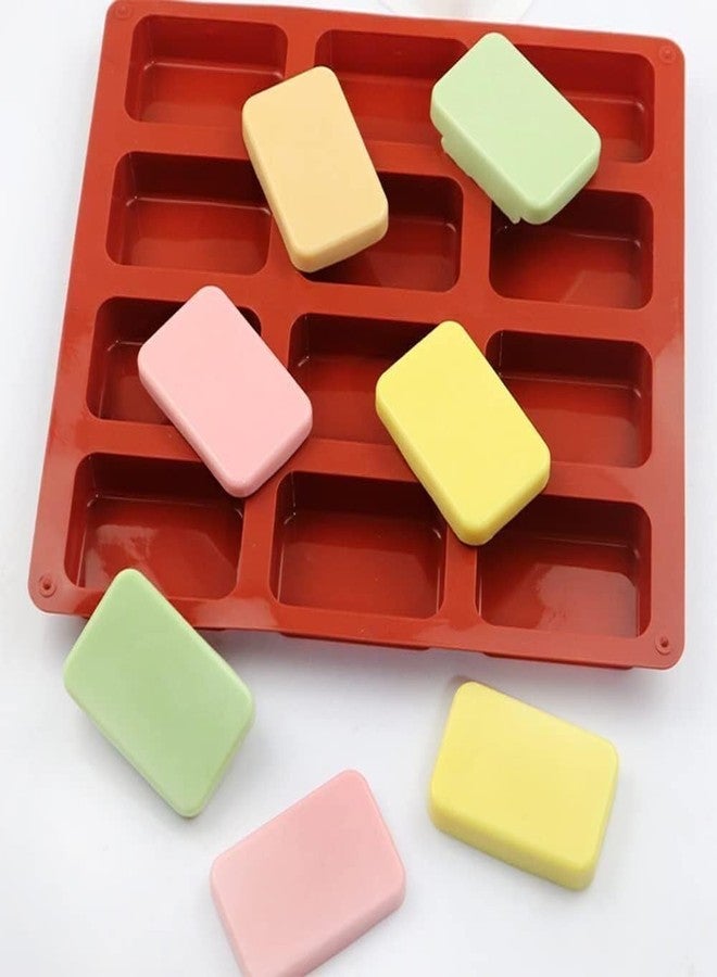 KITCHOOK Silicone Chocolate Mould 12 Cavity Rectangle Shape Round Edges Silicone Mould for Cake Chocolate Muffin Cup Cake Soap Maker DIY Approx 75-80 Gram (Random Color) (Pack of 1) AJ 280 - Image 5